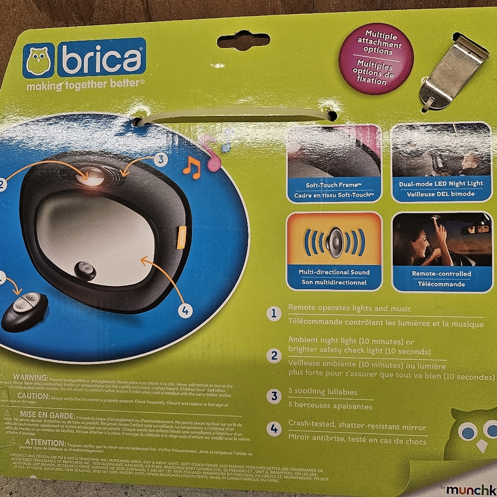 Brica Day & Night Light Musical Auto Mirror - Picture 7 of 14